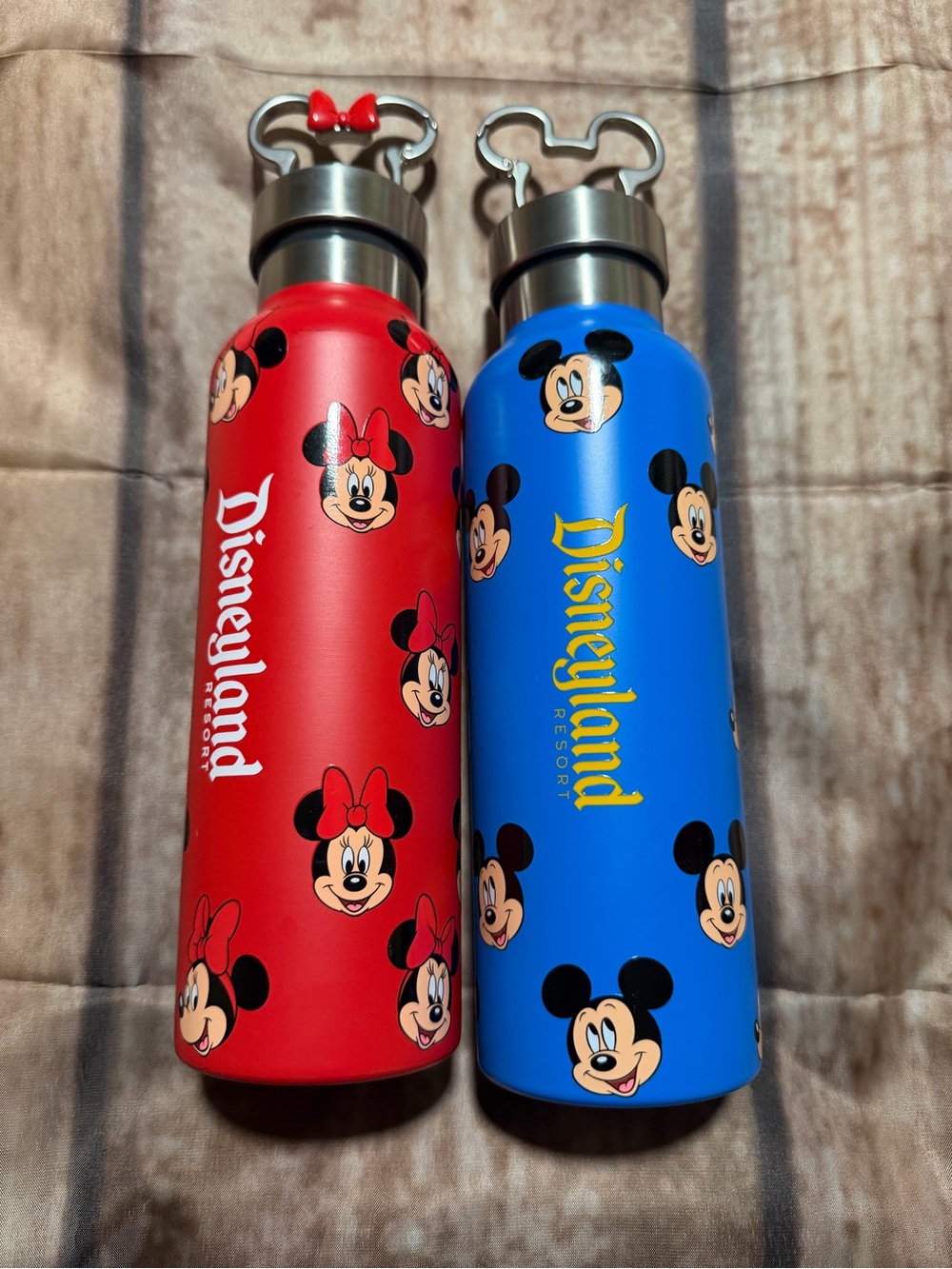 Disney Red Minnie & Blue Mickey Kids Water Bottles